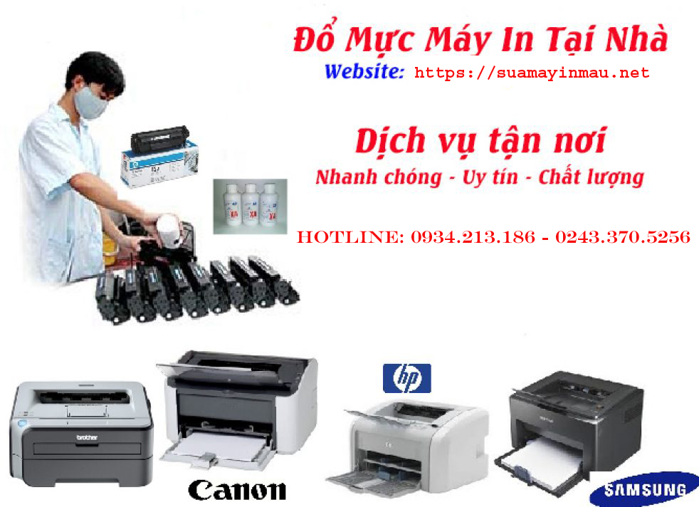 Đổ mực máy in tại Tây Hồ Hà Nội Long Biên